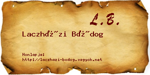 Laczházi Bódog névjegykártya